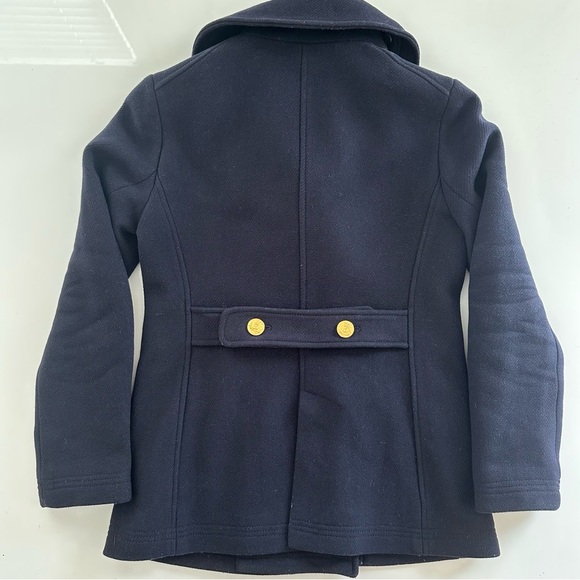 J. Crew Stadium Cloth by Nello Gori Navy Double-Breasted Wool Pea Coat - Picture 3 of 10